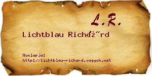 Lichtblau Richárd névjegykártya